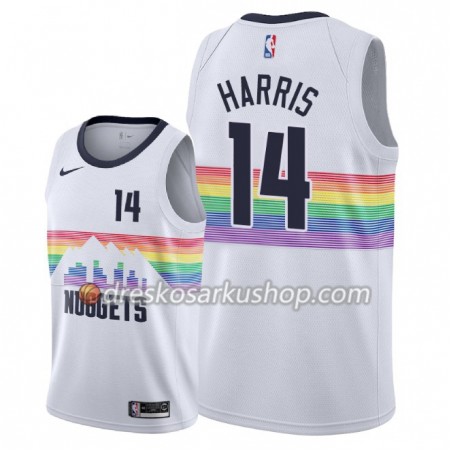 Muški NBA Dres Denver Nuggets Gary Harris 14 Nike 2018-19 City Edition Bijela Swingman